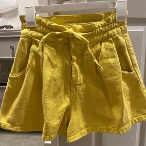 Yellow Zara shorts